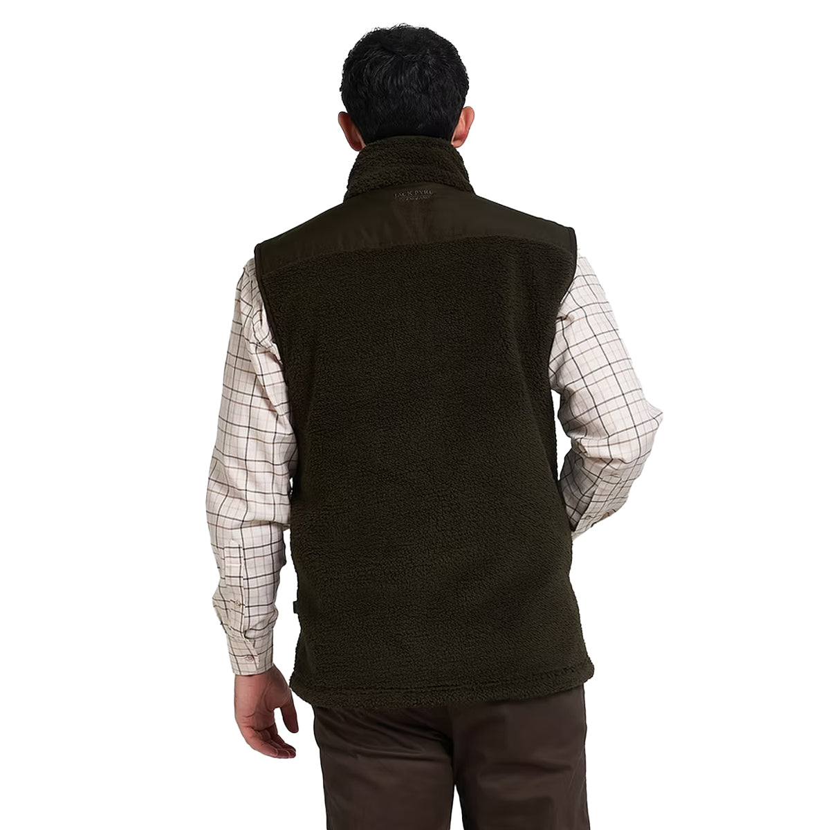 Dark Olive - Back - Jack Pyke Mens Sherpa Fleece Gilet