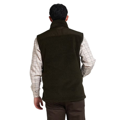 Dark Olive - Back - Jack Pyke Mens Sherpa Fleece Gilet