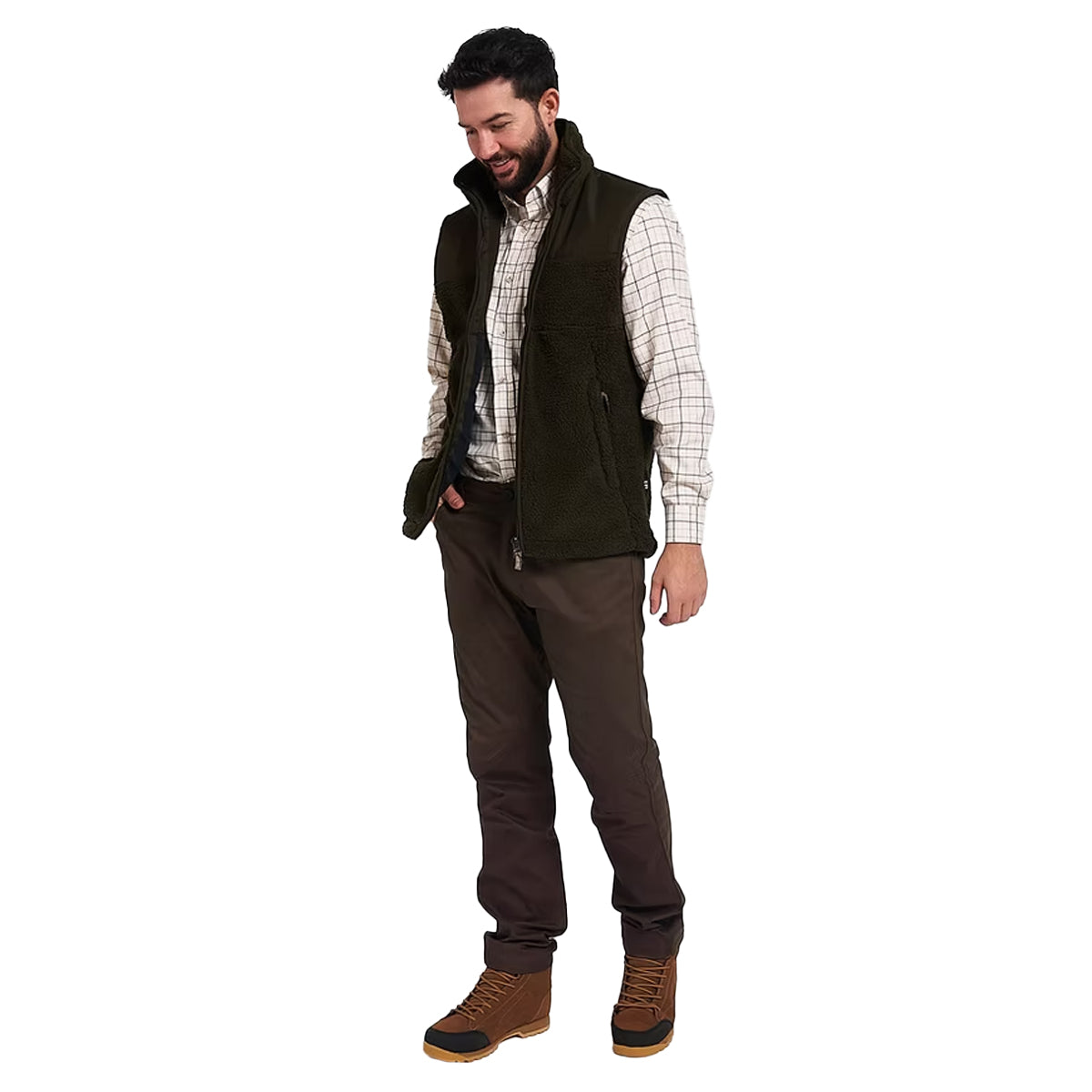 Dark Olive - Lifestyle - Jack Pyke Mens Sherpa Fleece Gilet