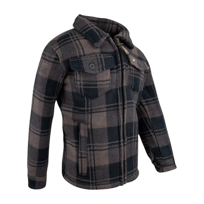 Brown - Side - Jack Pyke Childrens-Kids Tundra Checked Shirt
