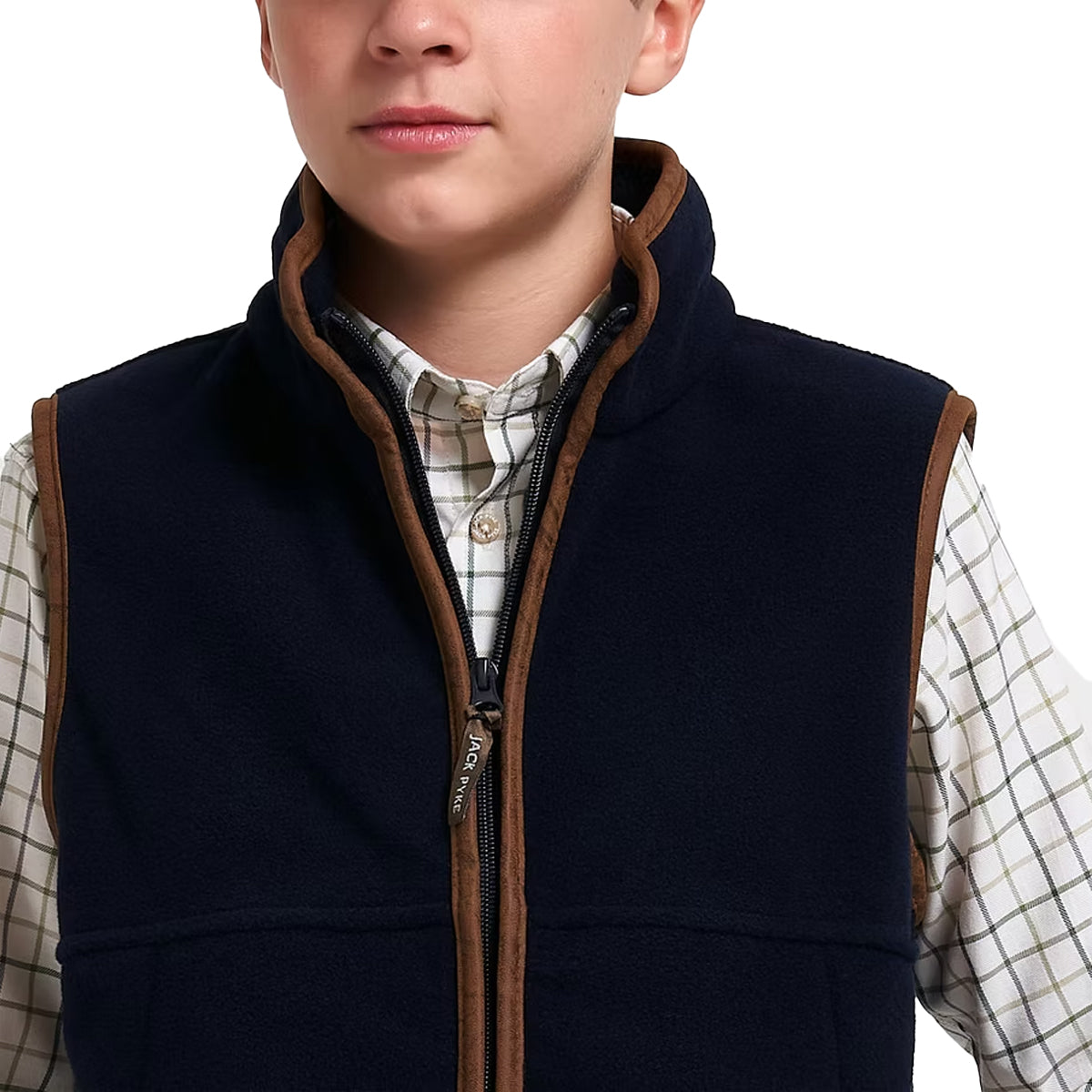 Navy - Side - Jack Pyke Childrens-Kids Countryman Gilet