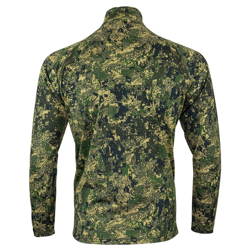 Green - Back - Jack Pyke Mens Digital Camo Quarter Zip Midlayer