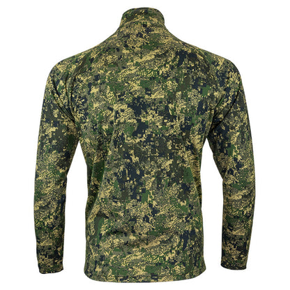 Green - Back - Jack Pyke Mens Digital Camo Quarter Zip Midlayer