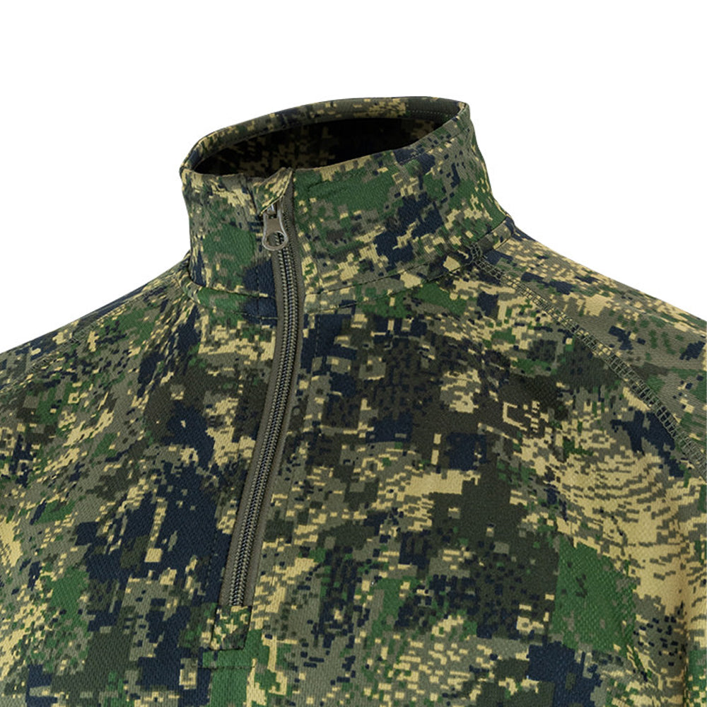 Green - Lifestyle - Jack Pyke Mens Digital Camo Quarter Zip Midlayer