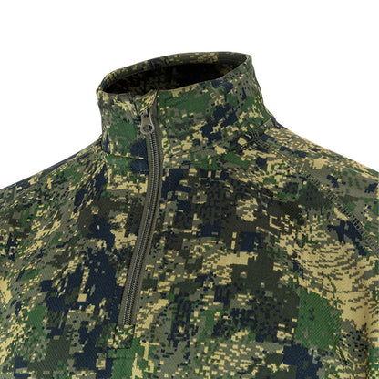 Green - Lifestyle - Jack Pyke Mens Digital Camo Quarter Zip Midlayer