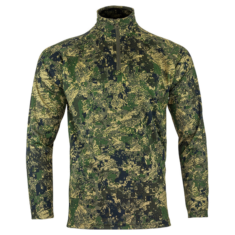 Green - Front - Jack Pyke Mens Digital Camo Quarter Zip Midlayer