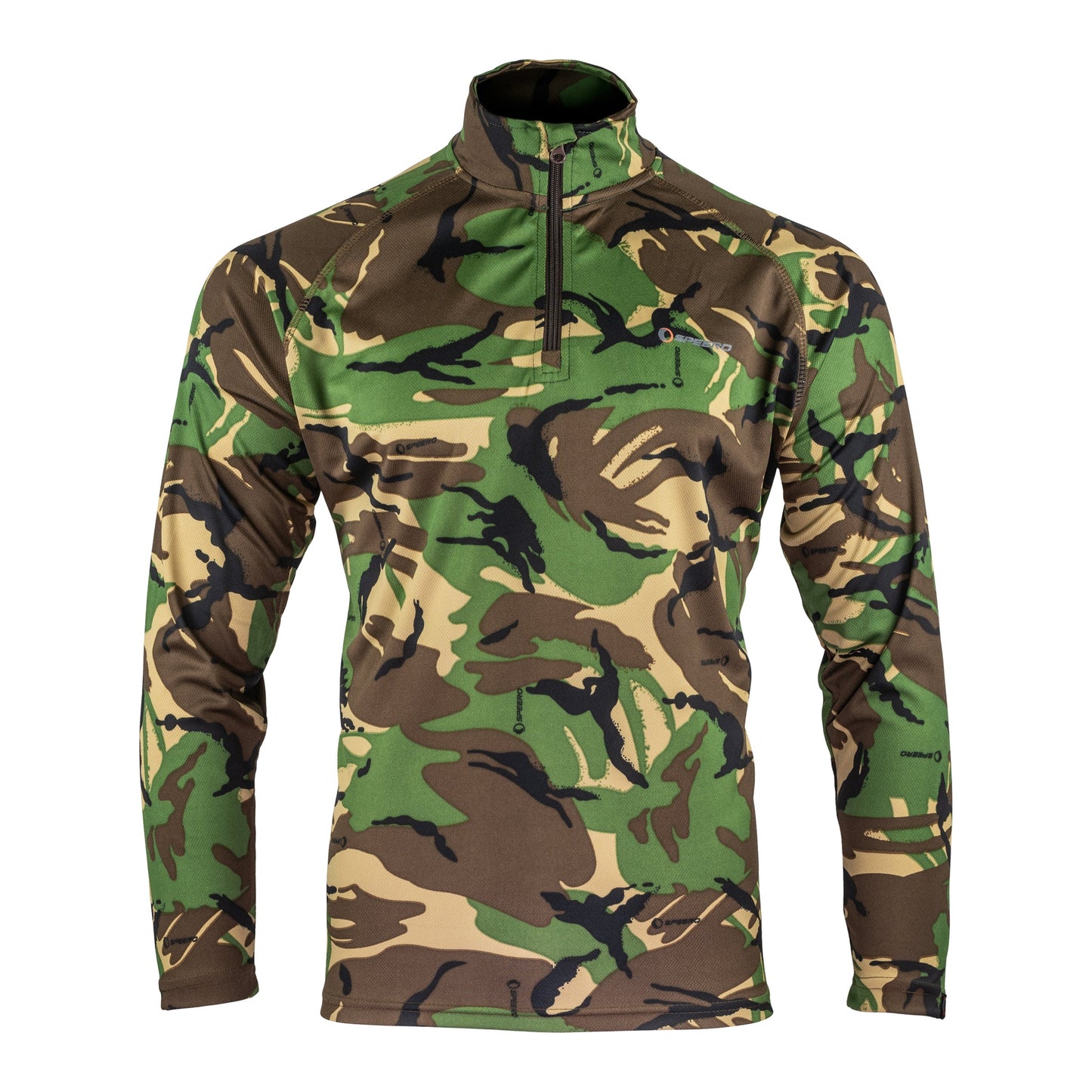 DPM - Front - Speero Mens Armour Camo Quarter Zip Midlayer