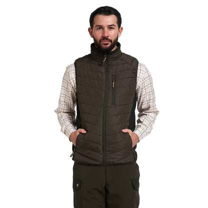 Green - Side - Jack Pyke Mens Quilted Polar Fleece Hybrid Gilet