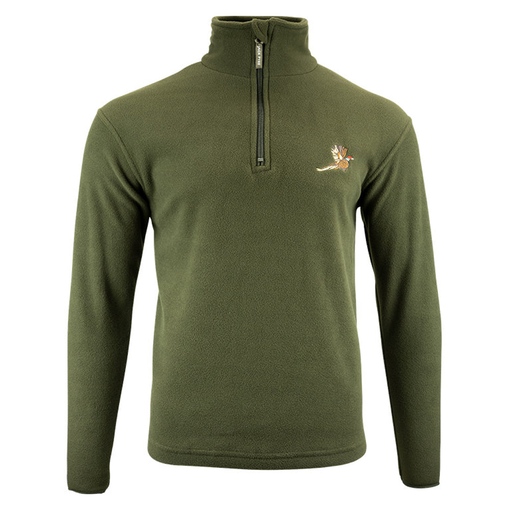 Olive - Front - Jack Pyke Mens Pheasant Motif Fleece Top