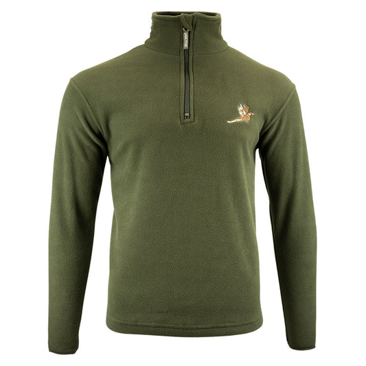 Olive - Front - Jack Pyke Mens Pheasant Motif Fleece Top