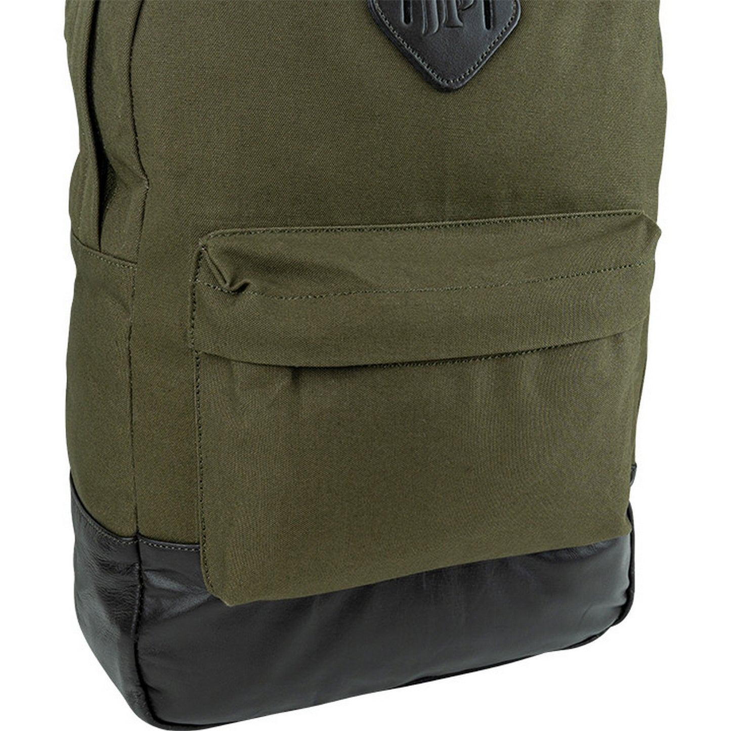 Green - Side - Jack Pyke Canvas Leather Trim Backpack