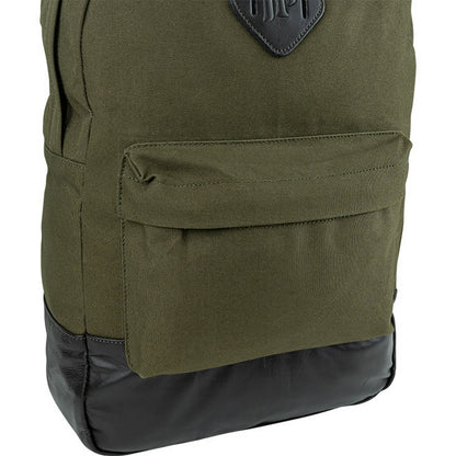 Green - Side - Jack Pyke Canvas Leather Trim Backpack