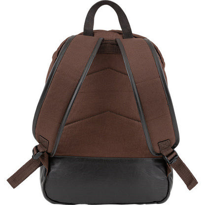 Brown - Back - Jack Pyke Canvas Leather Trim Backpack