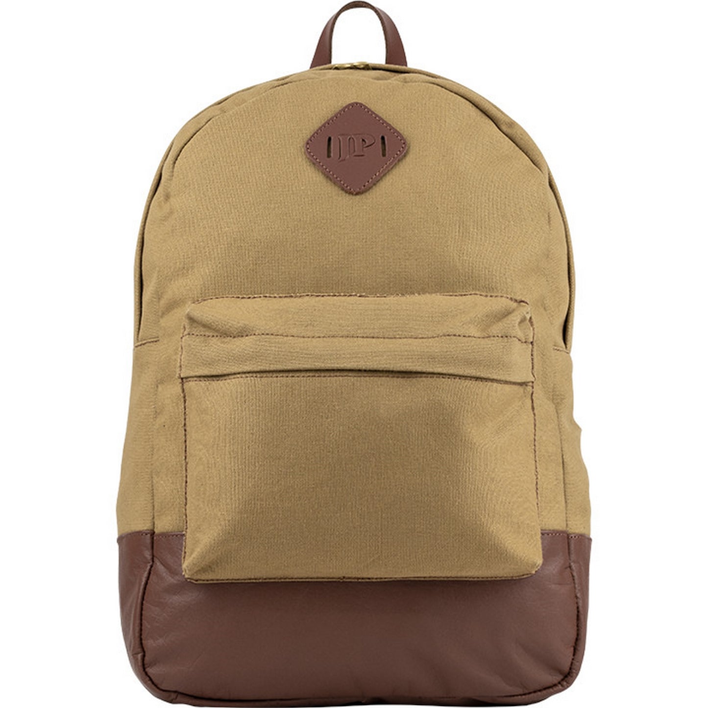 Fawn - Front - Jack Pyke Canvas Leather Trim Backpack