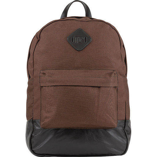 Brown - Front - Jack Pyke Canvas Leather Trim Backpack
