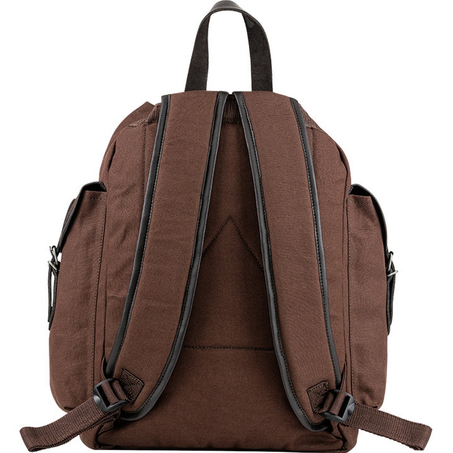 Brown - Back - Jack Pyke Canvas Leather Trim Backpack