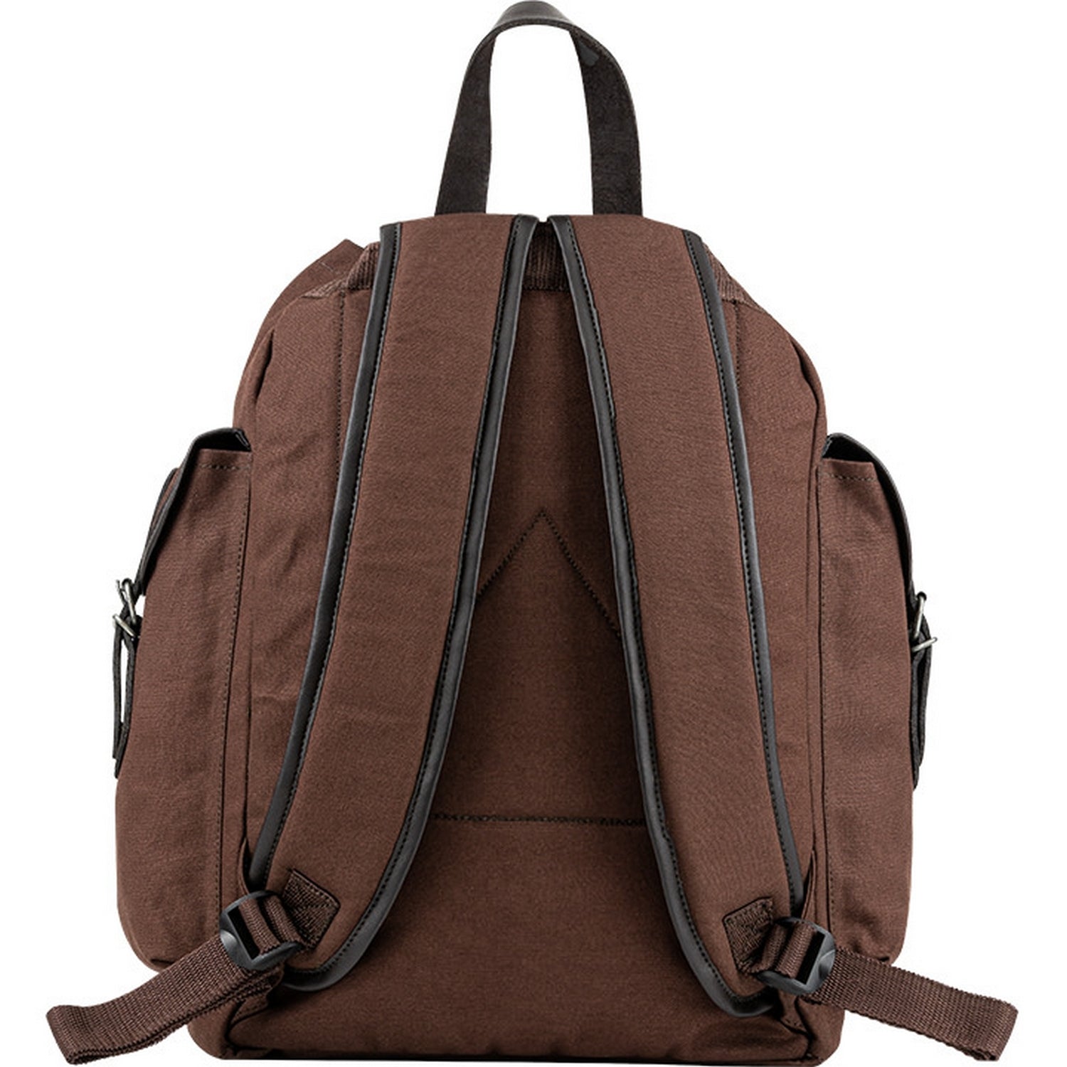Brown - Back - Jack Pyke Canvas Leather Trim Backpack