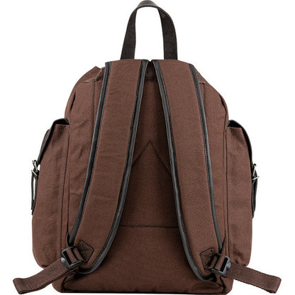 Brown - Back - Jack Pyke Canvas Leather Trim Backpack