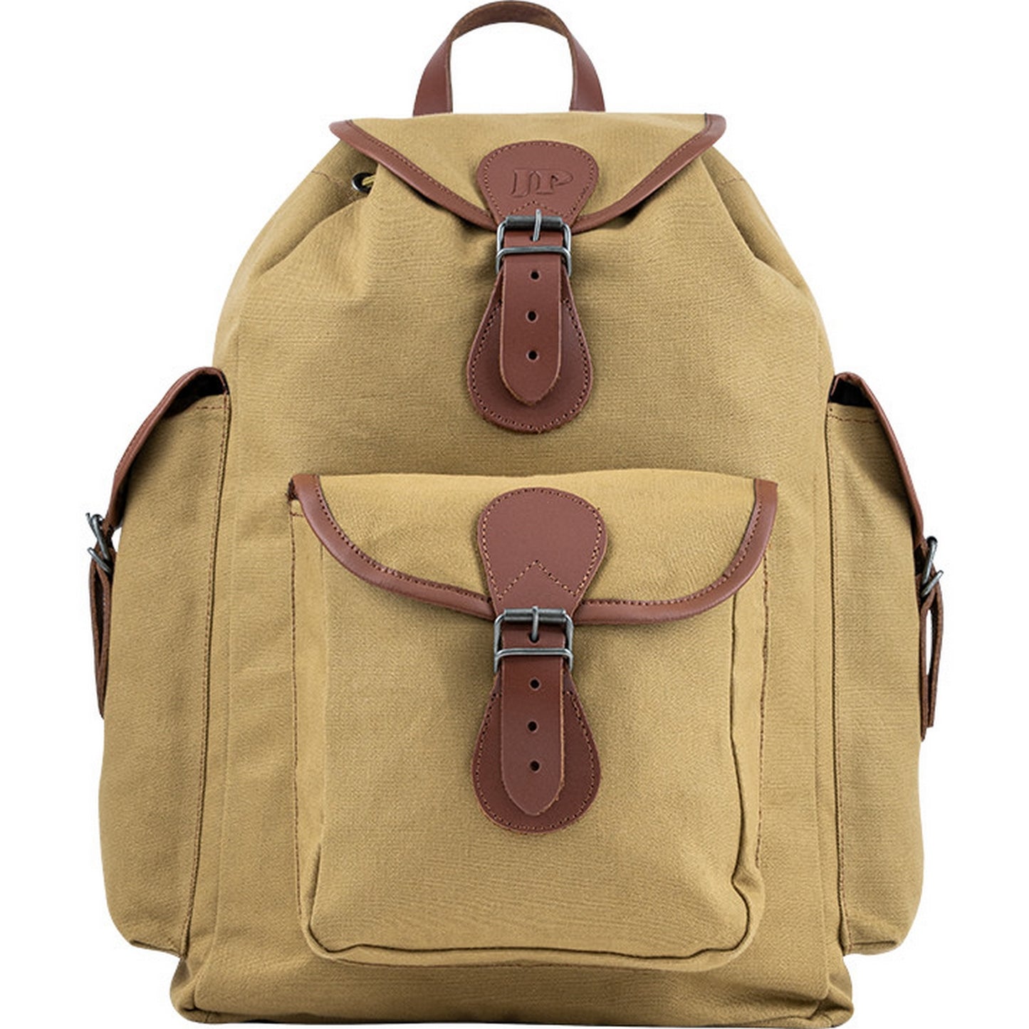 Fawn - Front - Jack Pyke Canvas Leather Trim Backpack