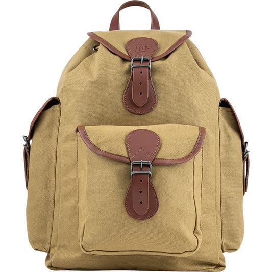 Fawn - Front - Jack Pyke Canvas Leather Trim Backpack