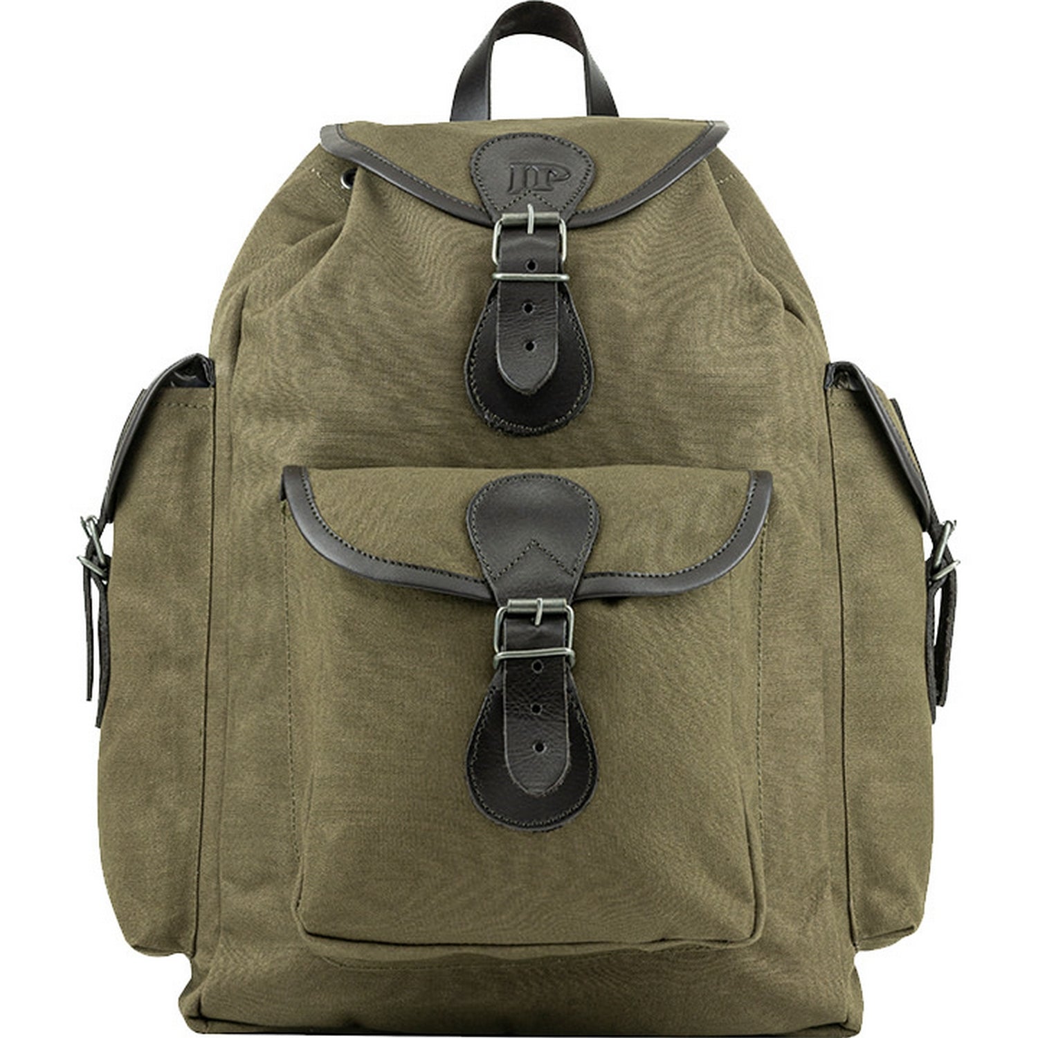 Green - Front - Jack Pyke Canvas Leather Trim Backpack