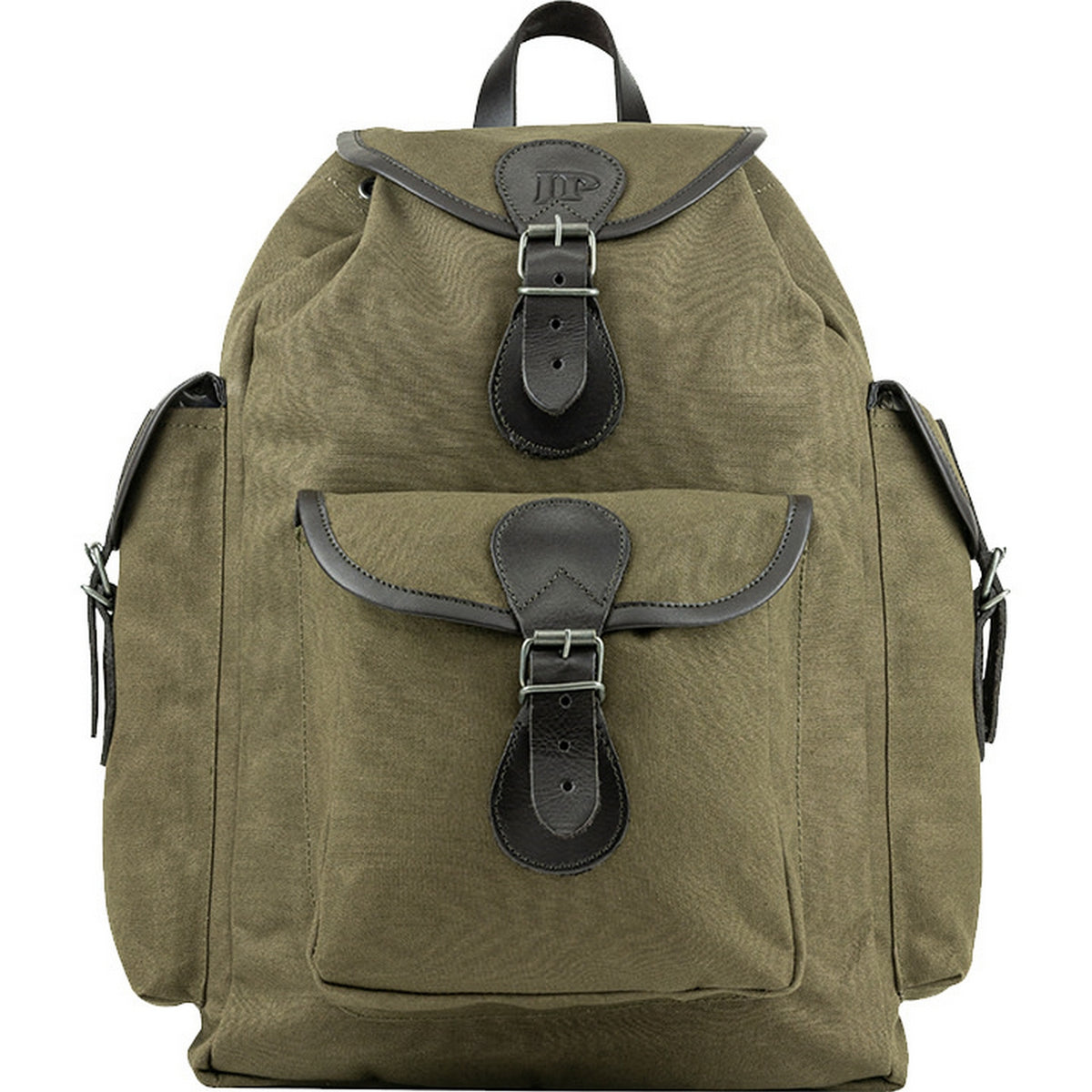 Green - Front - Jack Pyke Canvas Leather Trim Backpack