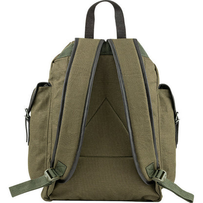 Green - Back - Jack Pyke Canvas Leather Trim Backpack