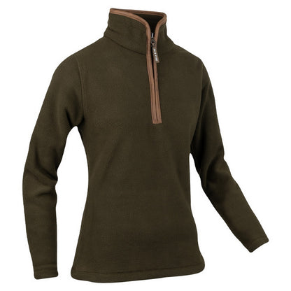 Dark Olive - Side - Jack Pyke Womens-Ladies Fleece Top
