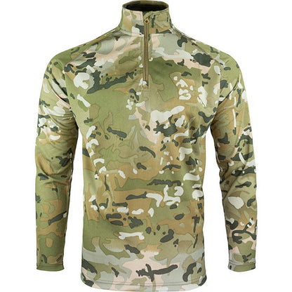 Coyote - Front - Viper Mens Armour Camo Mesh Quarter Zip Midlayer