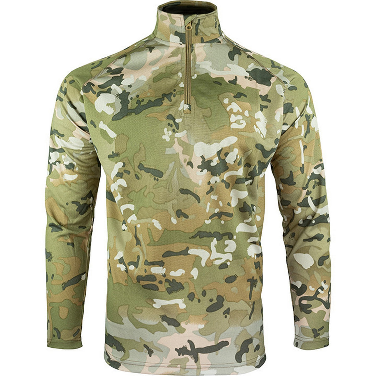Coyote - Front - Viper Mens Armour Camo Mesh Quarter Zip Midlayer