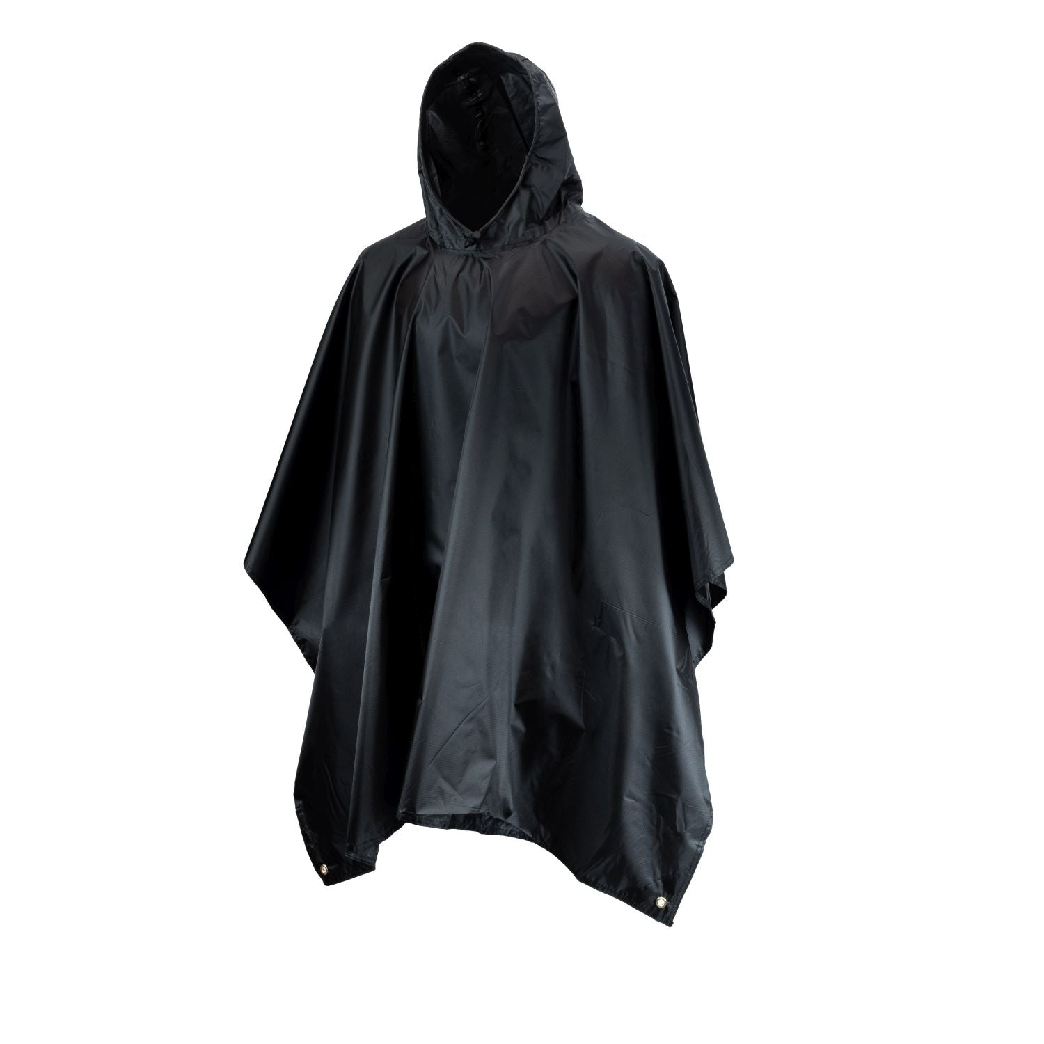 Black - Side - Mil-Com Unisex Adult Plain Poncho