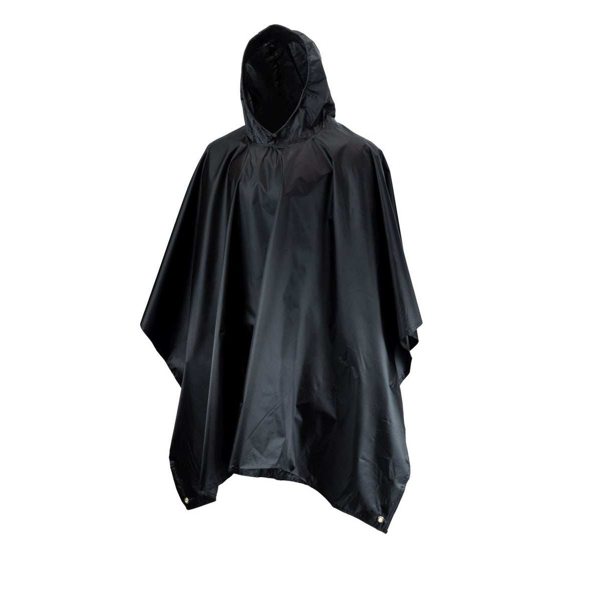 Black - Side - Mil-Com Unisex Adult Plain Poncho