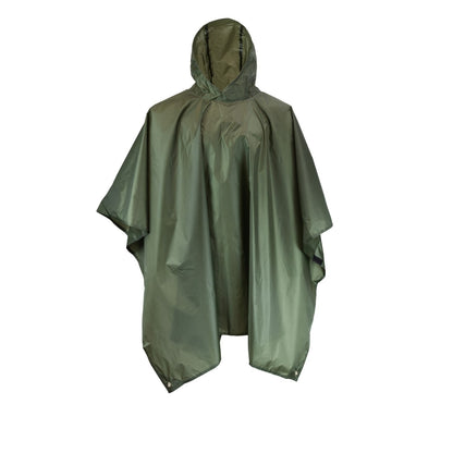 Green - Front - Mil-Com Unisex Adult Plain Poncho