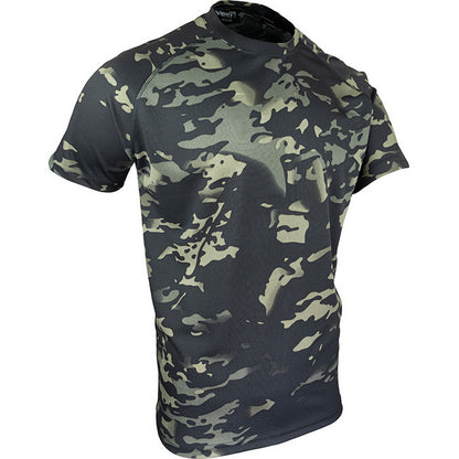 Black - Side - Viper Mens Tactical Camo Mesh T-Shirt