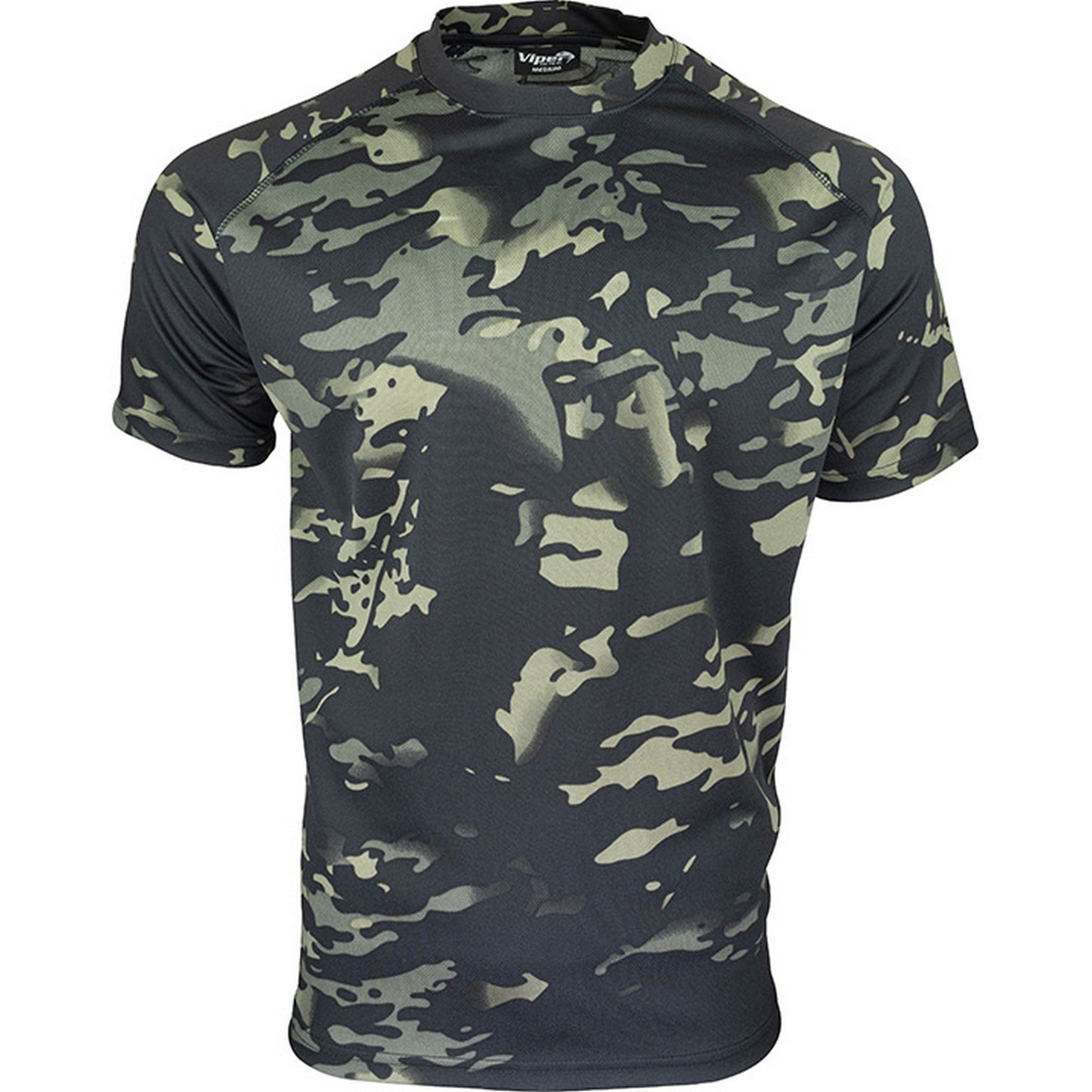 Black - Front - Viper Mens Tactical Camo Mesh T-Shirt
