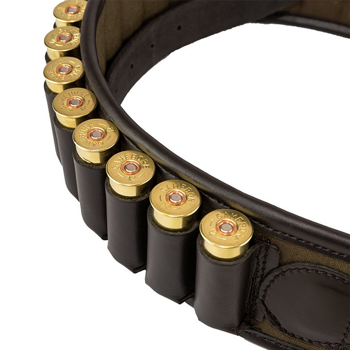 Green - Back - Jack Pyke Plain Cotton Canvas Heavy Duty Cartridge Belt