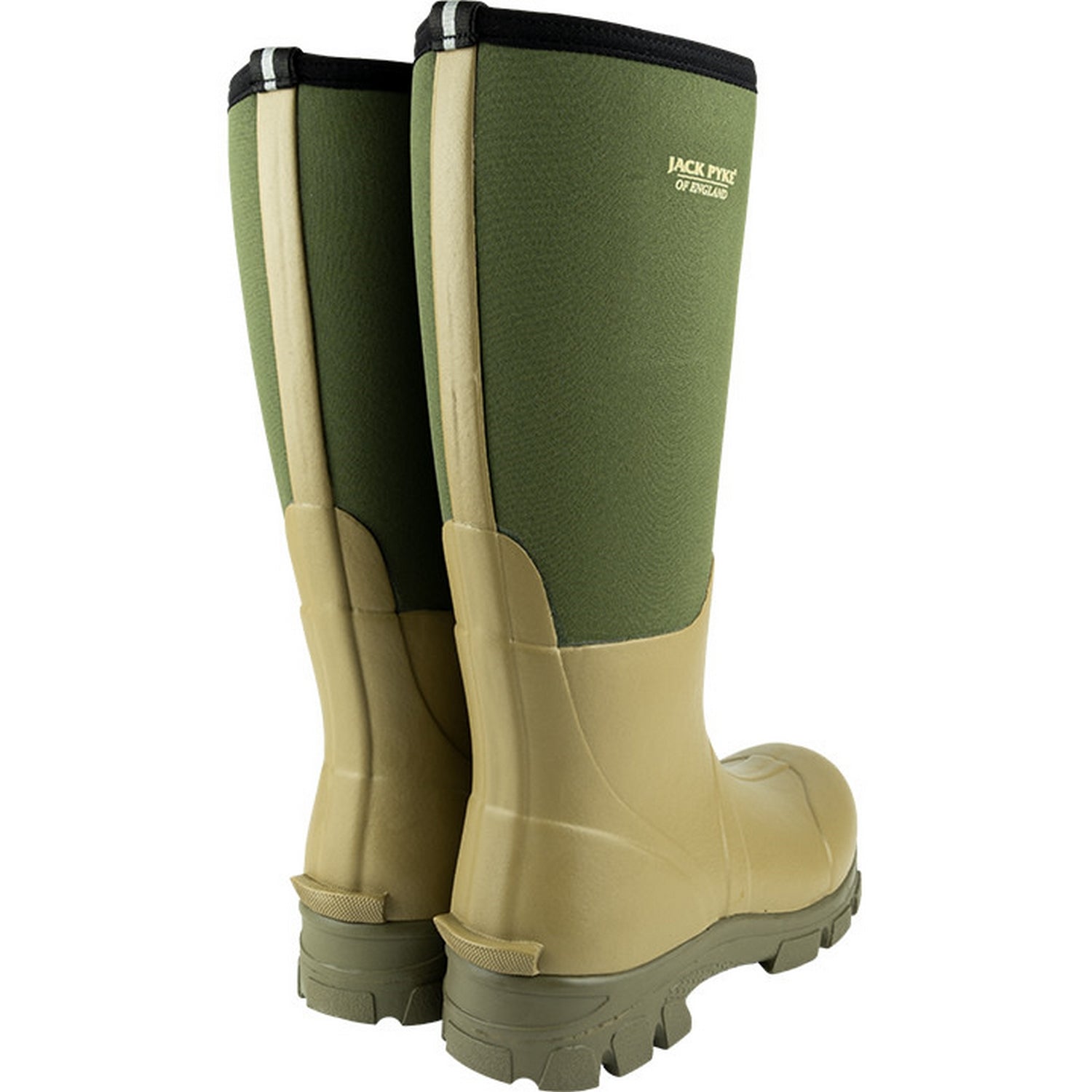 Green - Back - Jack Pyke Mens Ashcombe Neoprene Wellington Boots