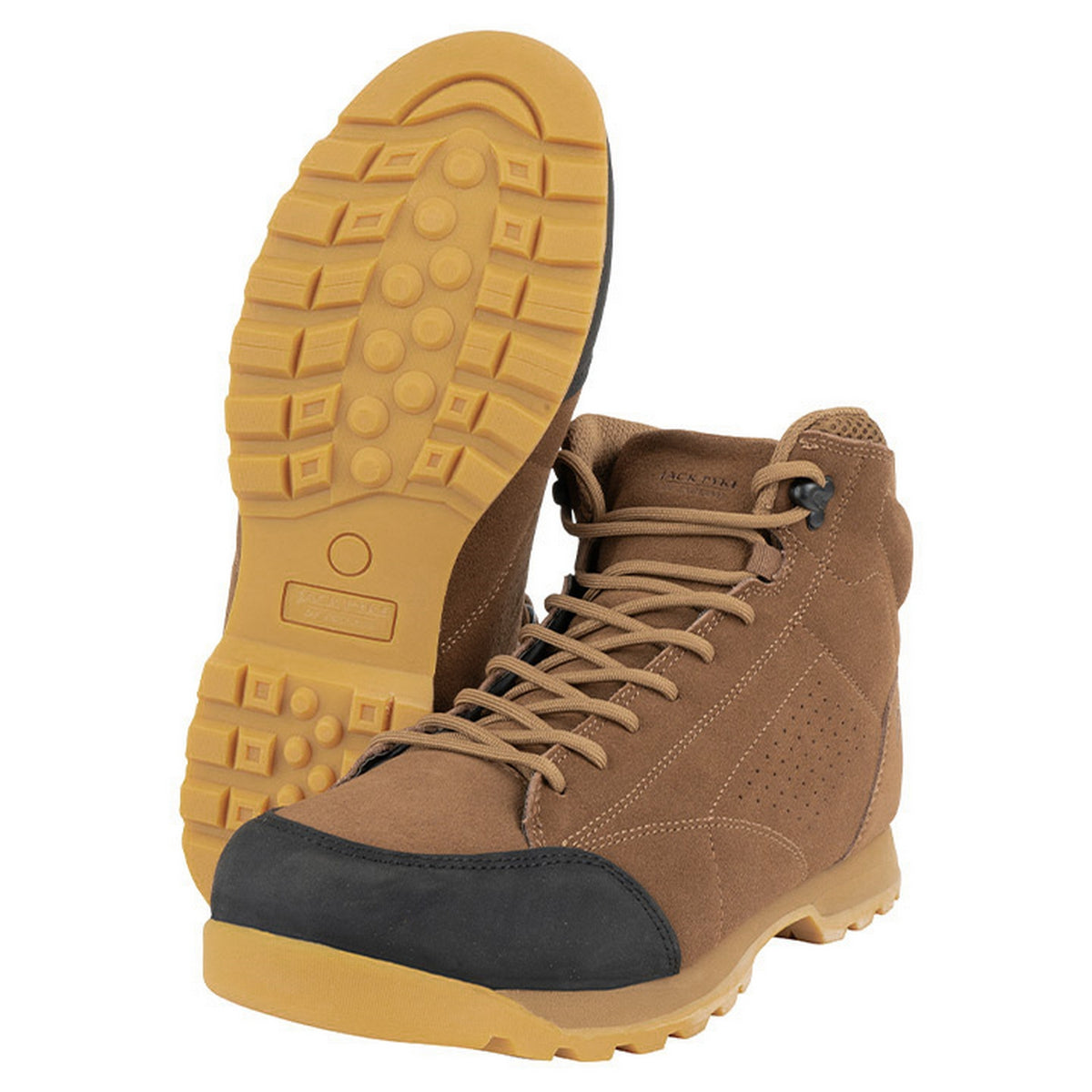 Brown - Side - Jack Pyke Mens Lowland Suede Mid Cut Boots