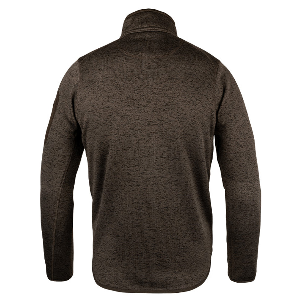 Brown - Back - Jack Pyke Mens Melange Quarter Zip Fleece Top