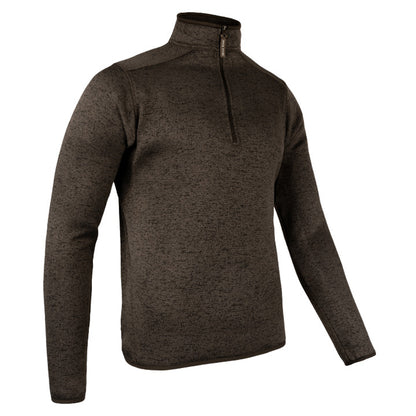 Brown - Lifestyle - Jack Pyke Mens Melange Quarter Zip Fleece Top