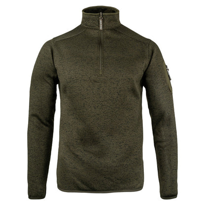 Green - Front - Jack Pyke Mens Melange Quarter Zip Fleece Top
