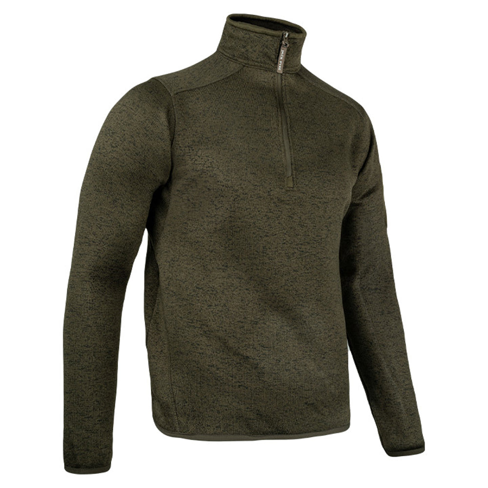 Green - Lifestyle - Jack Pyke Mens Melange Quarter Zip Fleece Top