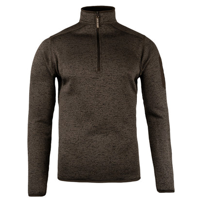 Brown - Front - Jack Pyke Mens Melange Quarter Zip Fleece Top