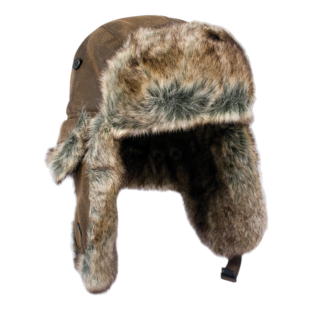 Brown - Back - Mil-Com Childrens-Kids Aviator Bomber Hat