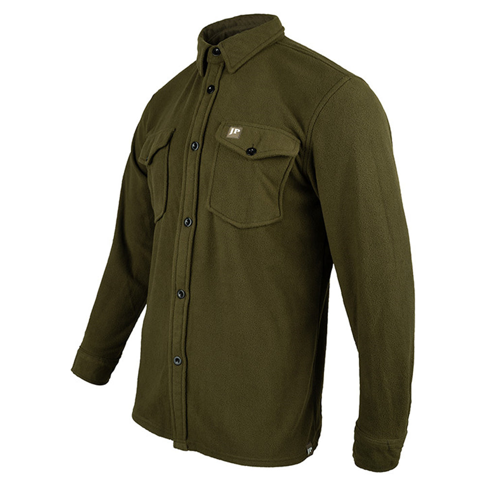 Dark Olive - Side - Jack Pyke Mens Polar Fleece Shirt