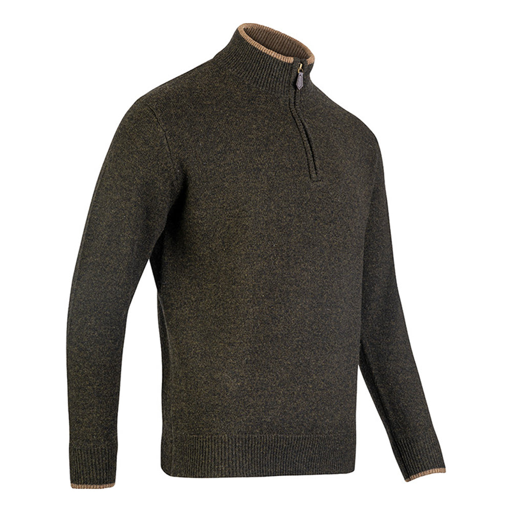 Olive - Side - Jack Pyke Mens Ashcombe Lambswool Half Zip Pullover