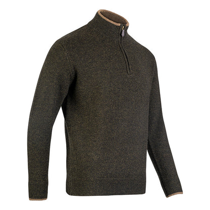 Olive - Side - Jack Pyke Mens Ashcombe Lambswool Half Zip Pullover