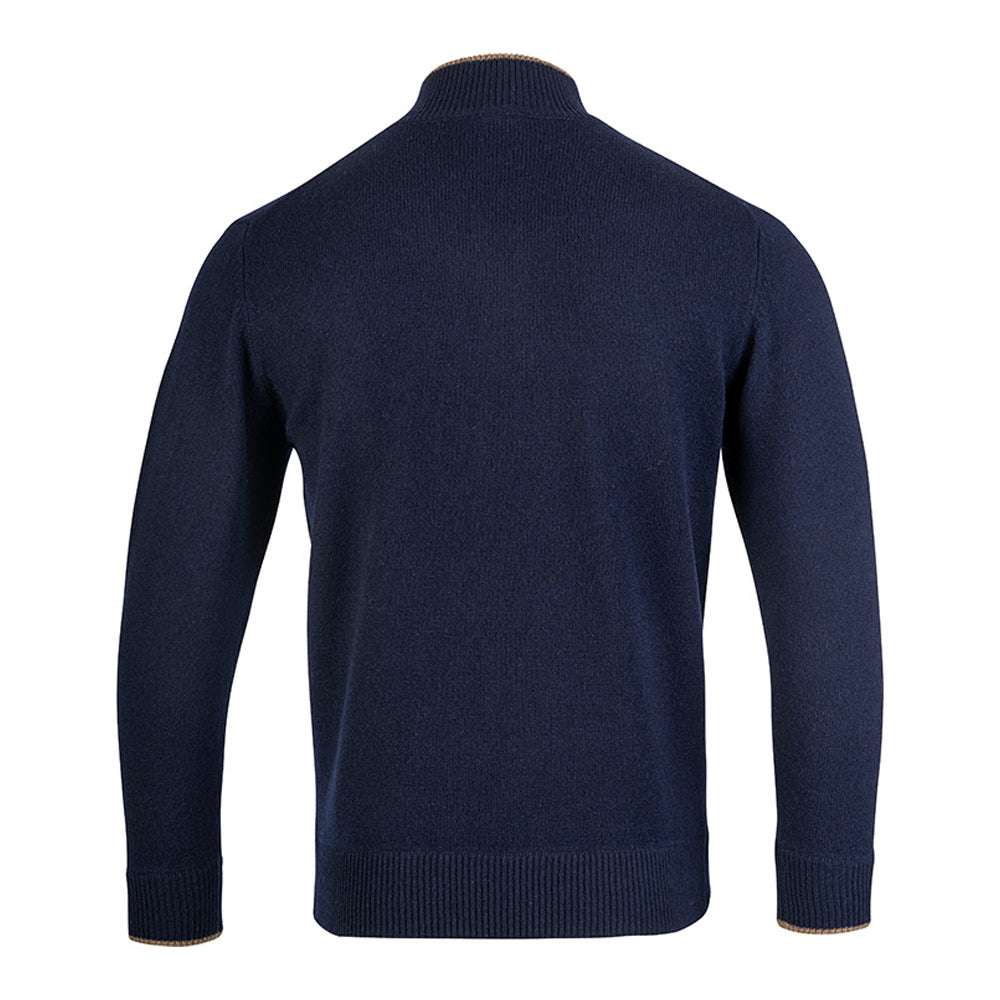 Navy - Back - Jack Pyke Mens Ashcombe Lambswool Half Zip Pullover