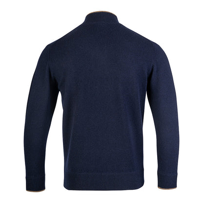 Navy - Back - Jack Pyke Mens Ashcombe Lambswool Half Zip Pullover