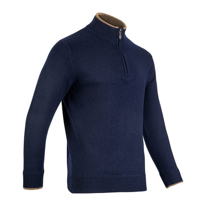 Navy - Side - Jack Pyke Mens Ashcombe Lambswool Half Zip Pullover